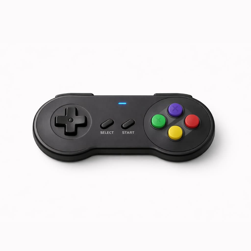 Retro Wireless Controller with colorful face buttons